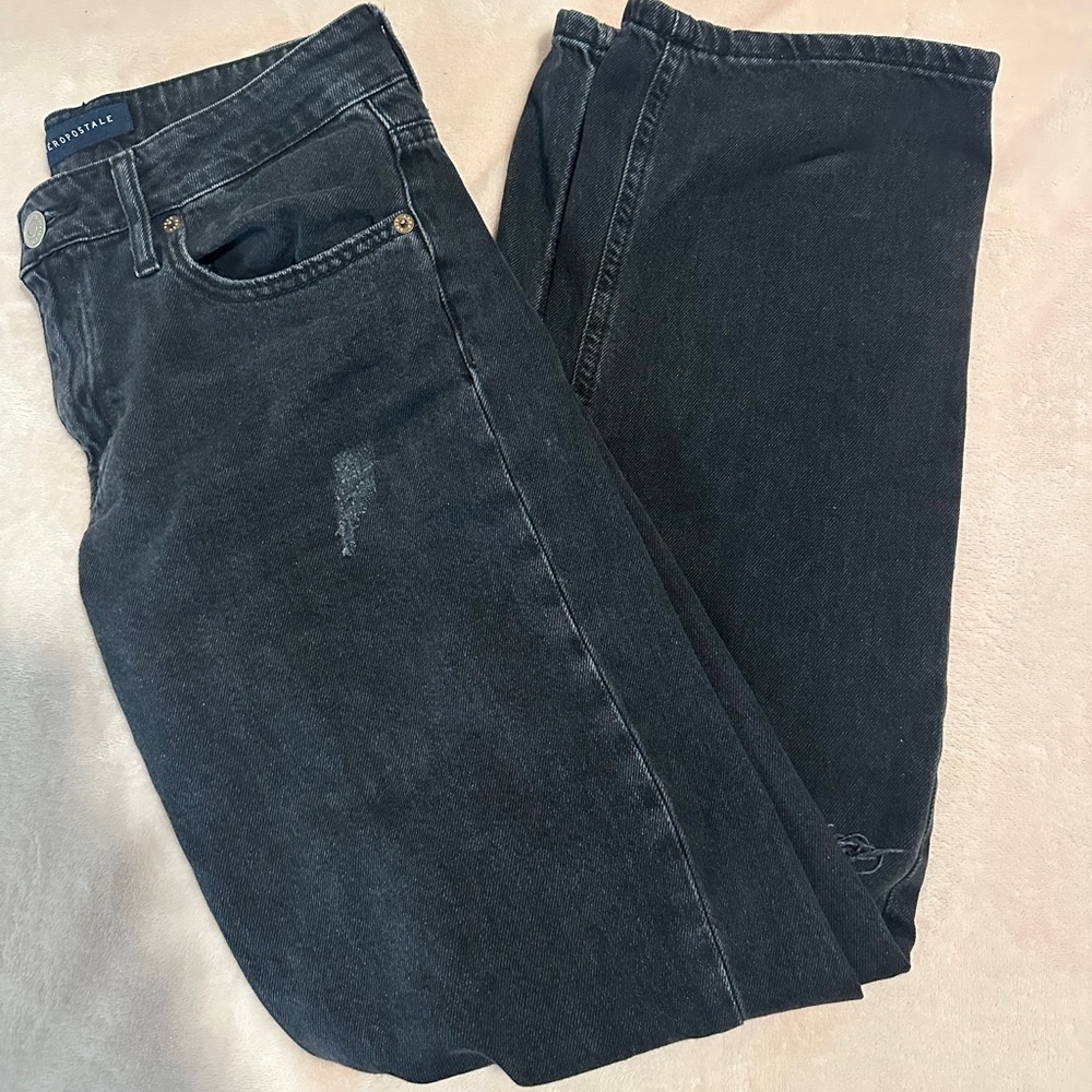Aeropostale Black Low Rise Baggy Jeans